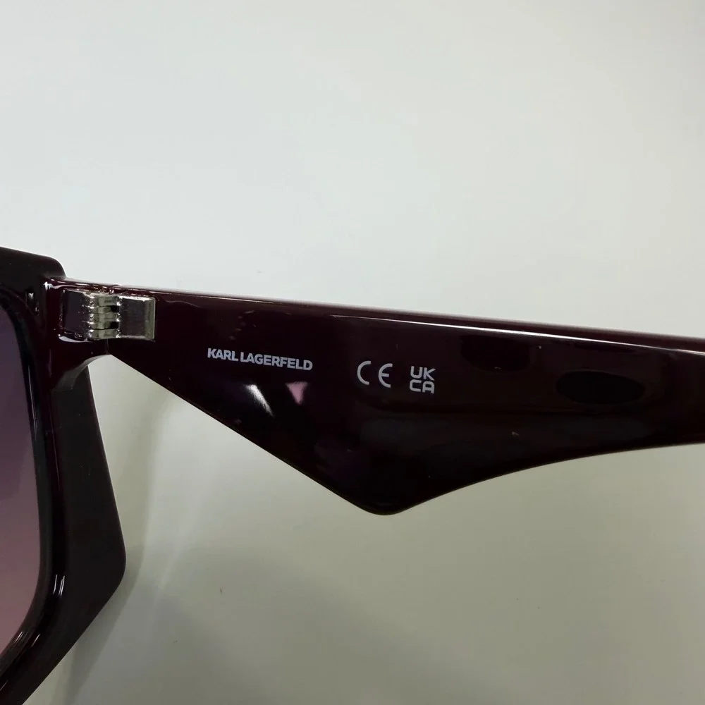 Karl Lagerfeld KL6208S Burgundy Geometric Oversized Sunglasses Plant Based Resin